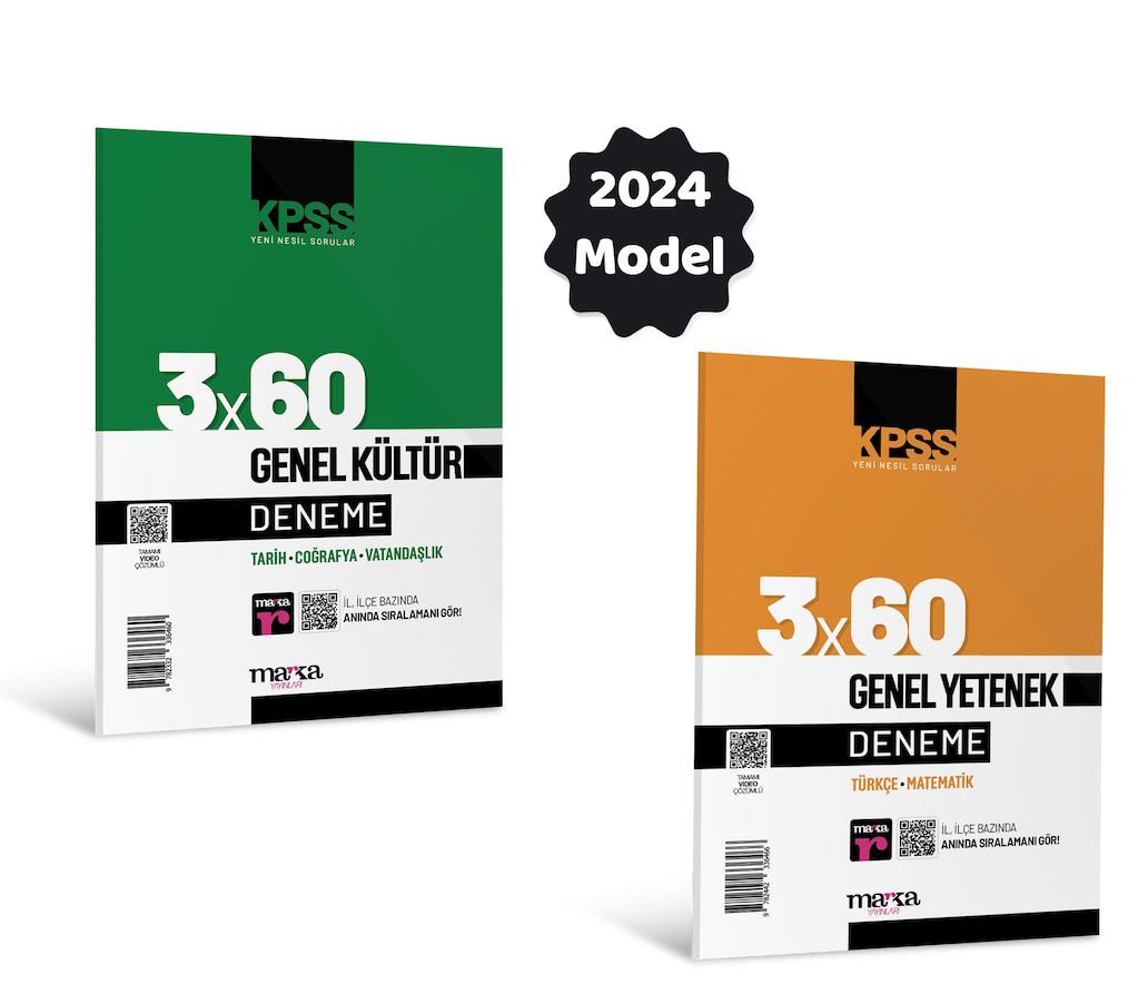 2024 KPSS Genel Kültür – Genel Yetenek 3x120 Deneme Sınav Seti Tamamı Video Çözümlü